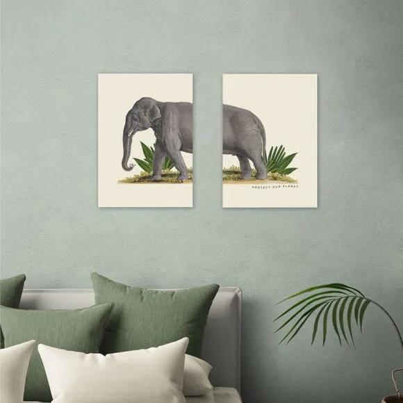 East End Prints Set of 2 Elephant Prints 1