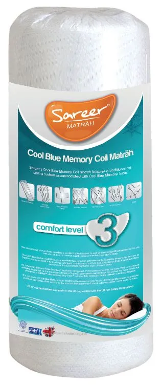 Sareer Furniture Limited Cool Blue Memory Coil Mattress in White 6