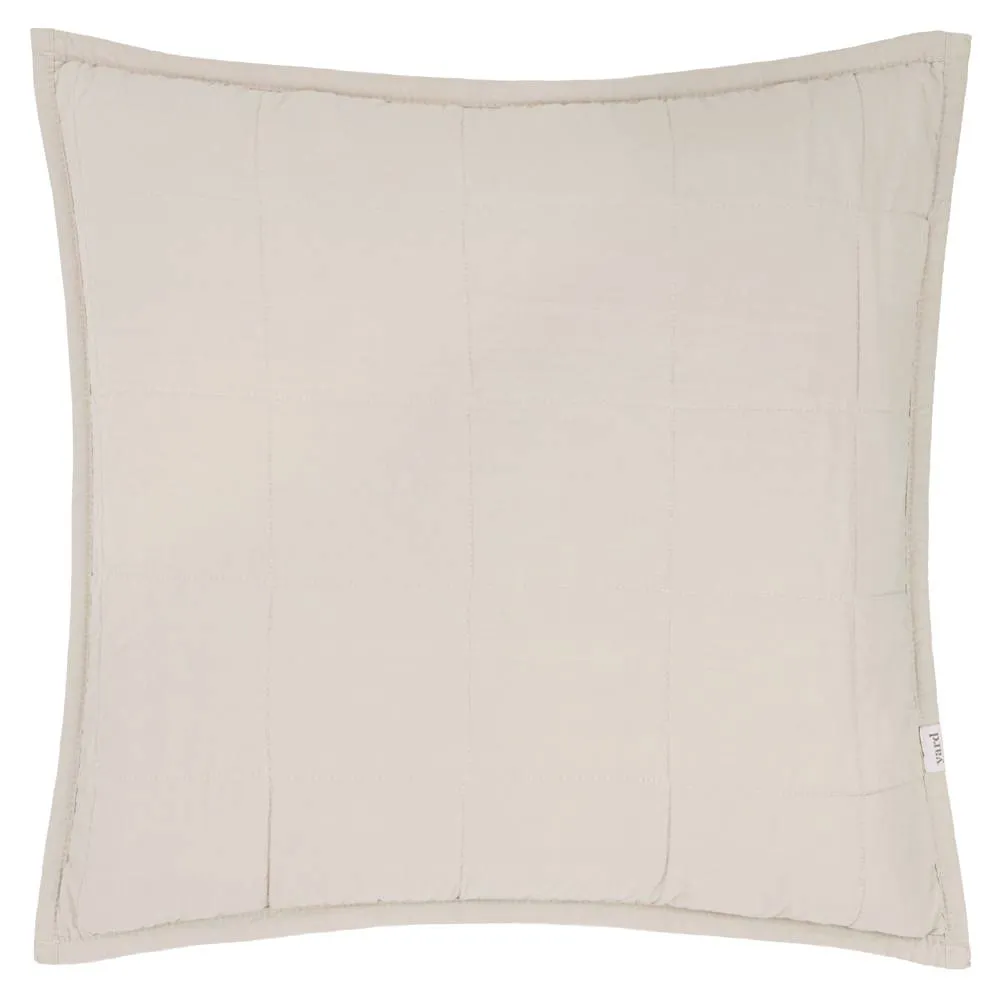 Yard Hebden Quilted Washed Cotton Cushion in Beige 2