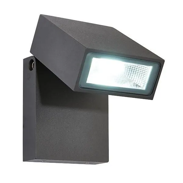Netlighting Morti Integrated LED 1 Light Outdoor Wall Light Textured Dark Matt Anthracite Glass IP44 in Black