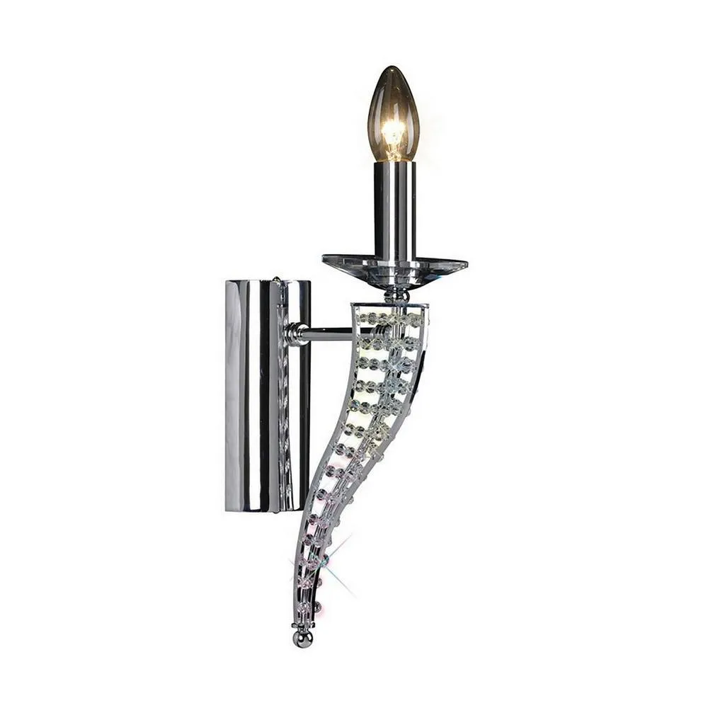 Netlighting Santo Wall Lamp E14 Polished ChromeCrystal in Grey