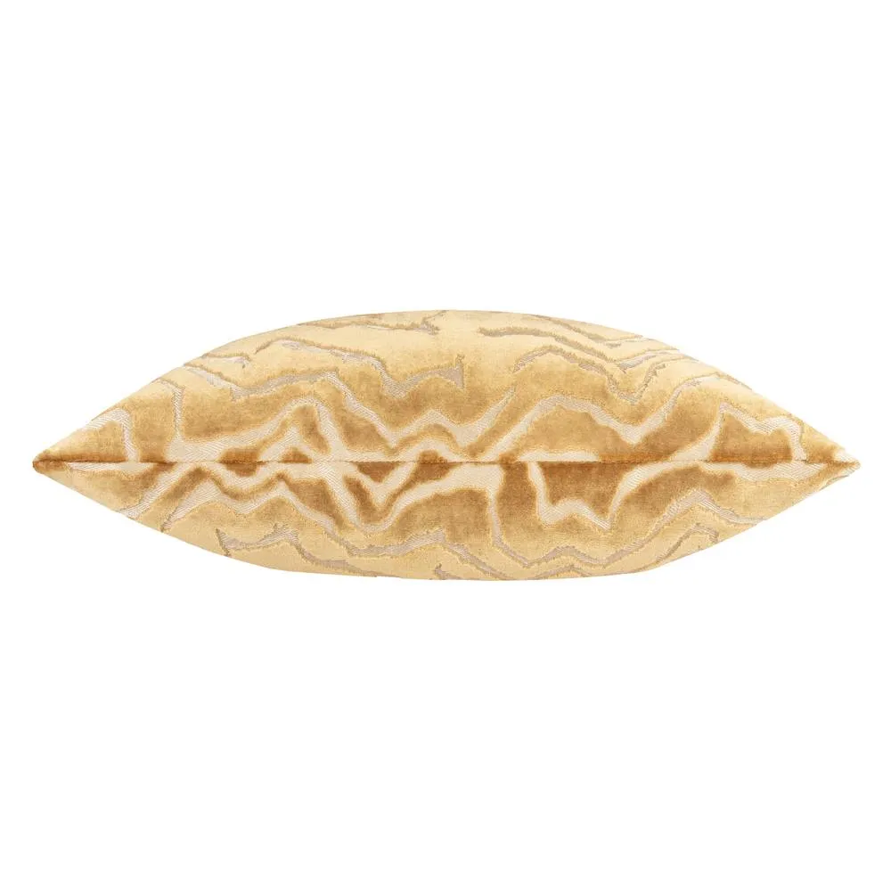 Paoletti Tierra Cut Velvet Abstract Cushion in Dark Brown 3