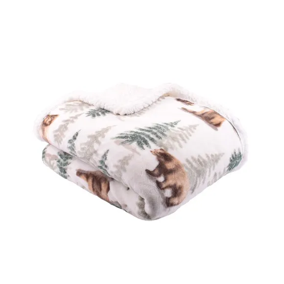 Lodge Bear Walks Bedspread 150cm x 200cm 2