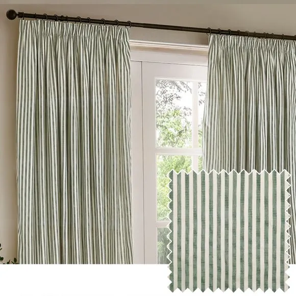 Yard Hebden Striped Pencil Pleat Curtains (Blackout Available) 5