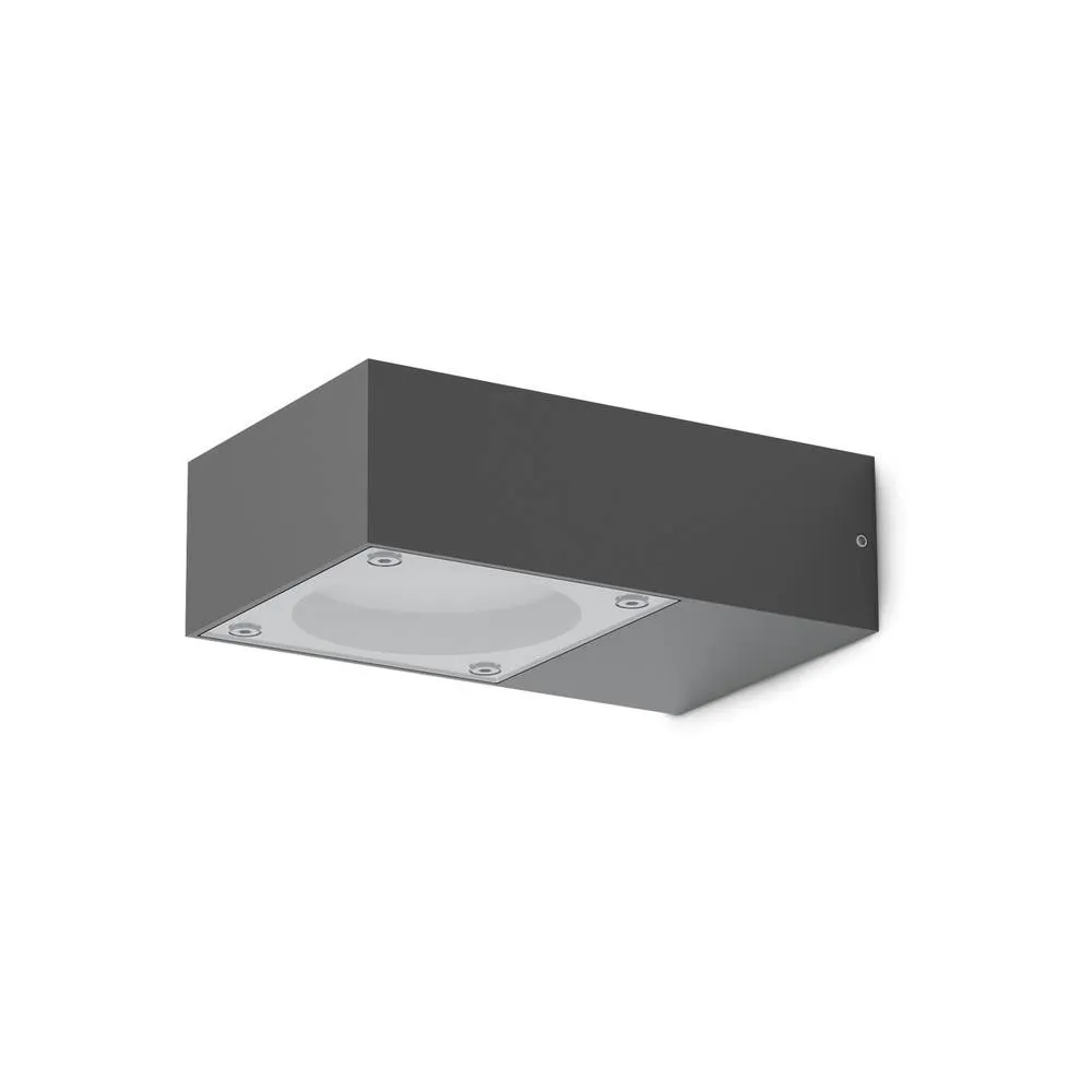 Netlighting Sirio Outdoor Wall Down Lamp Black IP65 in Dark Grey