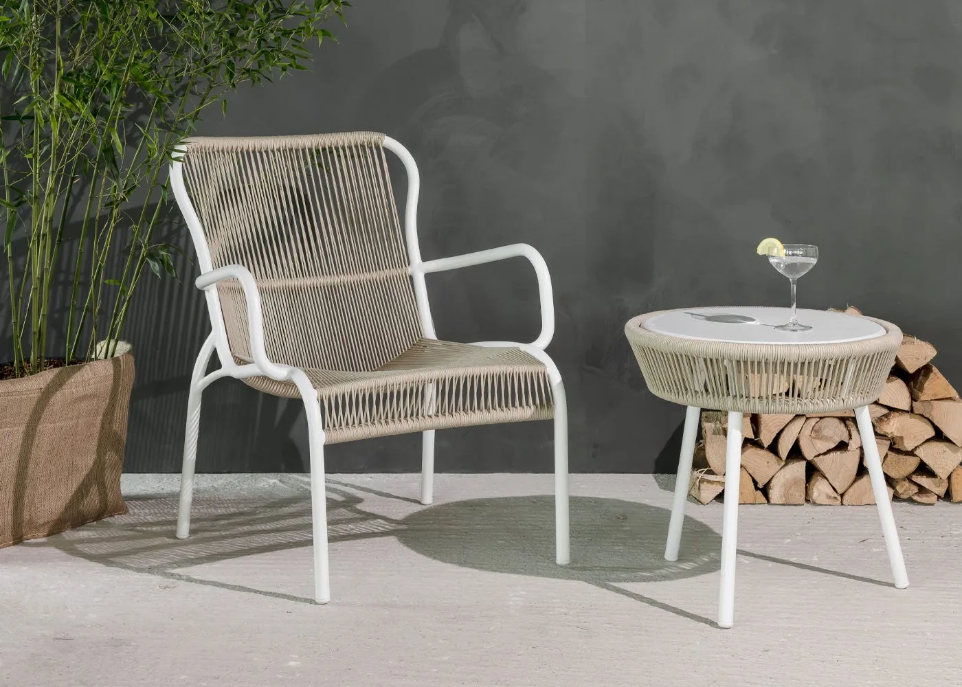 Vincent Sheppard Loop Outdoor Side Table Black Rope 4