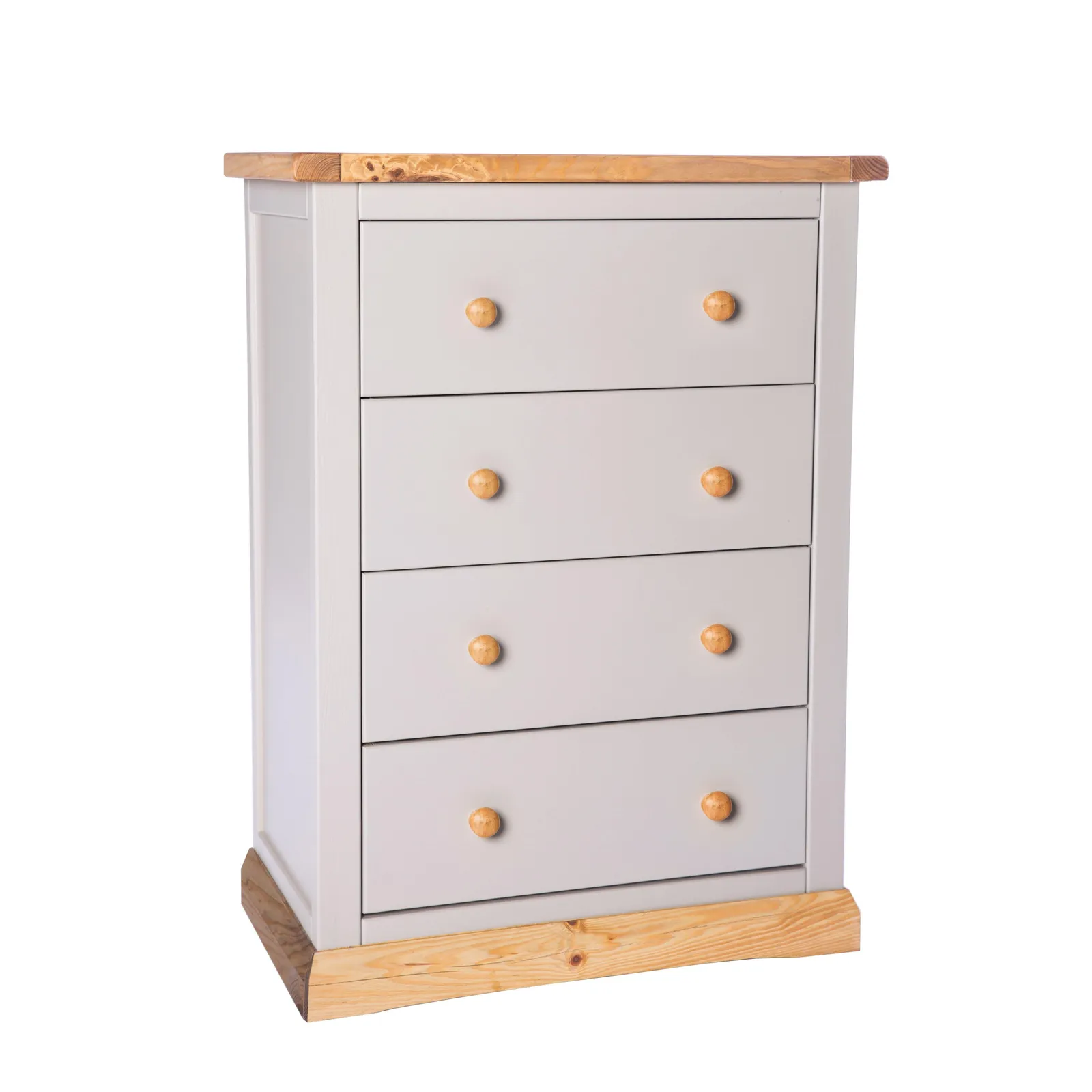 Cabinet Bits Bomporto 4 Drawer Chest of Drawers Wood Knob in Light Grey 2