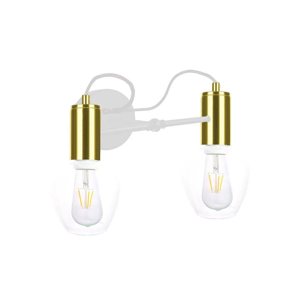 Netlighting Maya Wall Lamp White Gold 25cm 2x E27