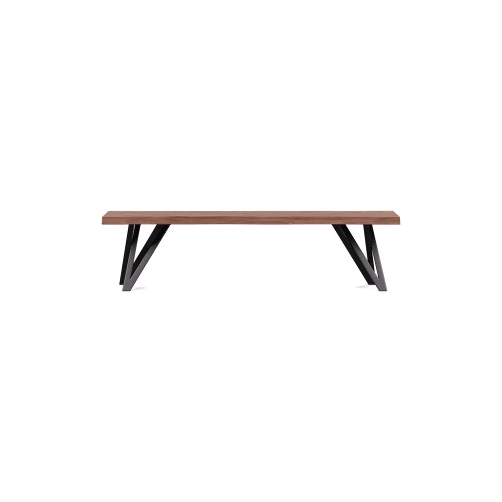 Heal's Vienna Bench 160x35cm Oiled Walnut Natural Edge Filled 1