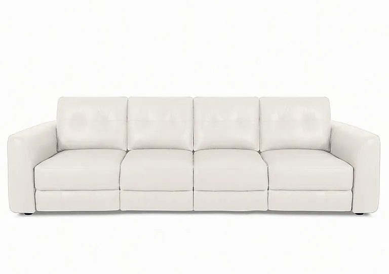 Drift 4 Seater Leather Power Glider Sofa - BV Star White - Sofas and Armchairs - In Time for Christmas