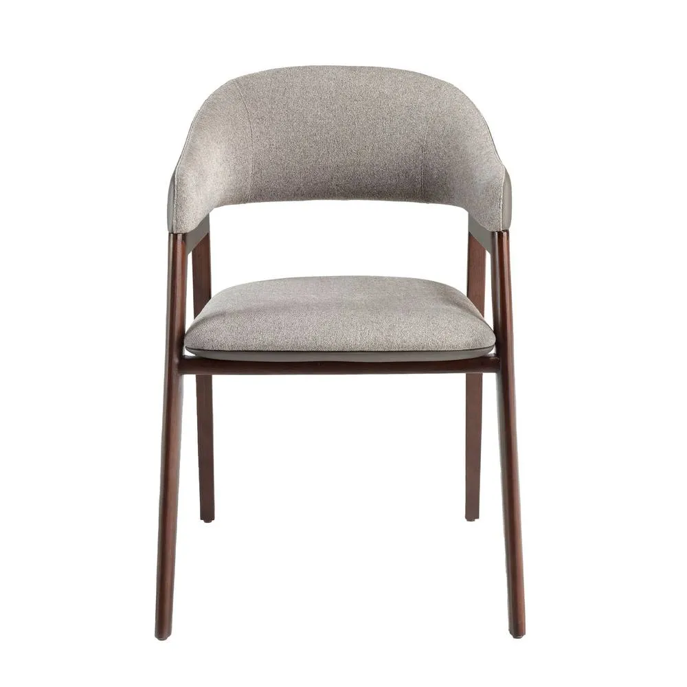 Angel Cerda Model Grey Fabric & Dark Mink Leatherette Dining 2