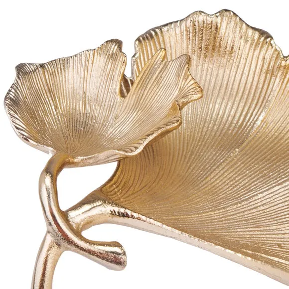 Dual Gingko Leaf Metal Bowl 2