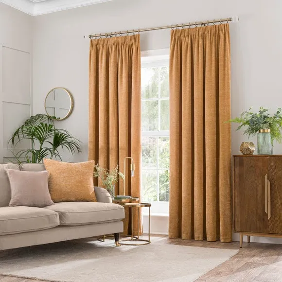 Vintage Chenille Pencil Pleat Curtains 2