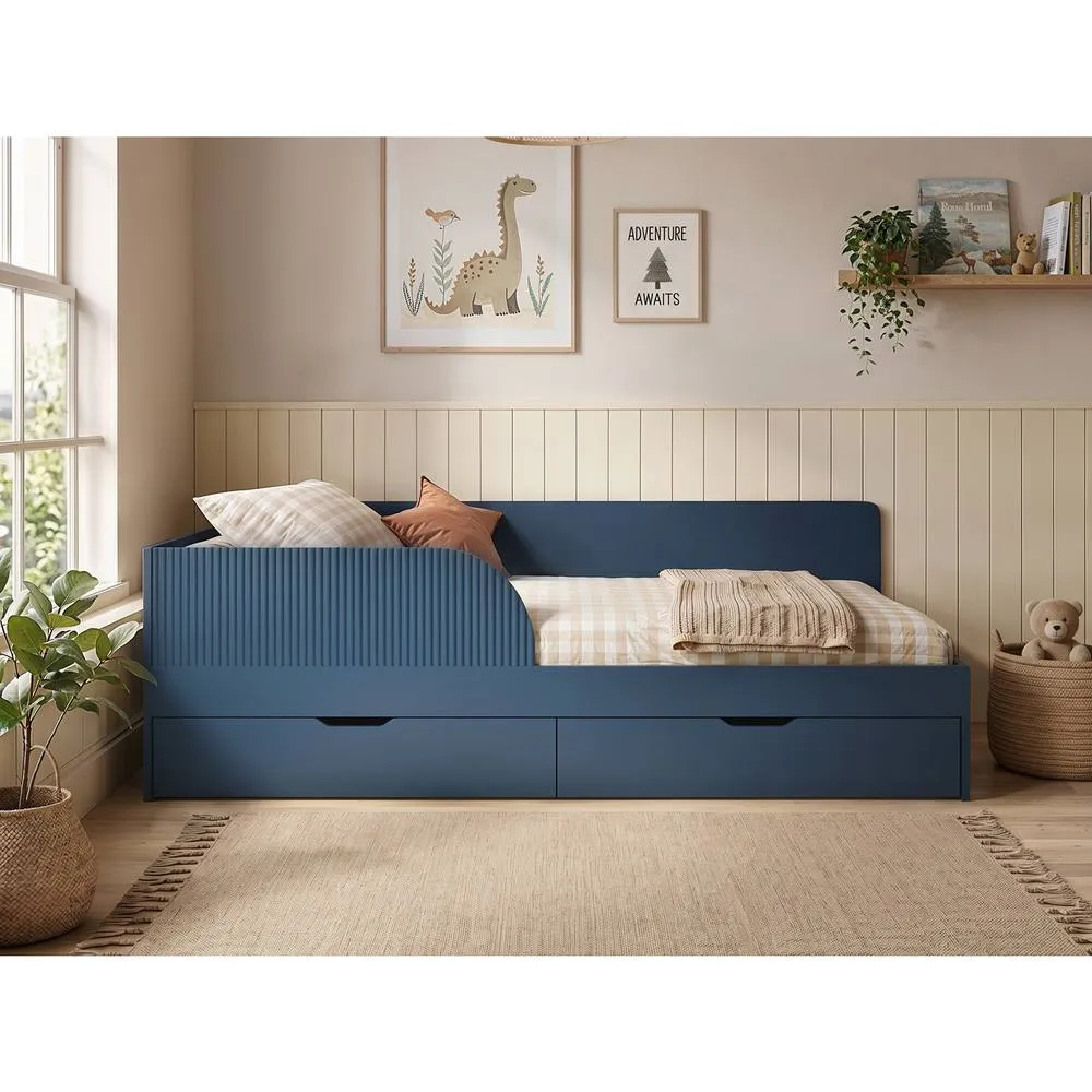Flair Aris Single Montessori Bed with Storage Drawers in Navy 2