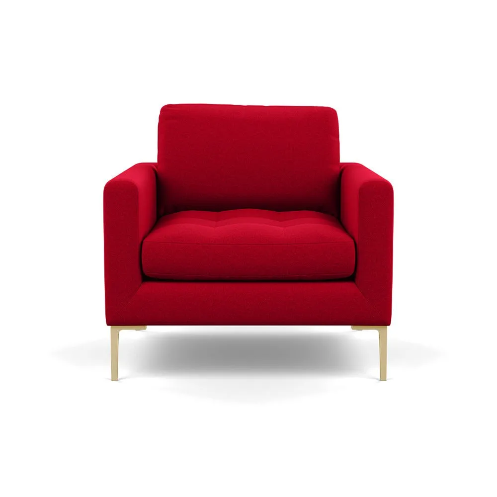 Heal's Eton Armchair Melton Wool Red Oxide Brass Feet