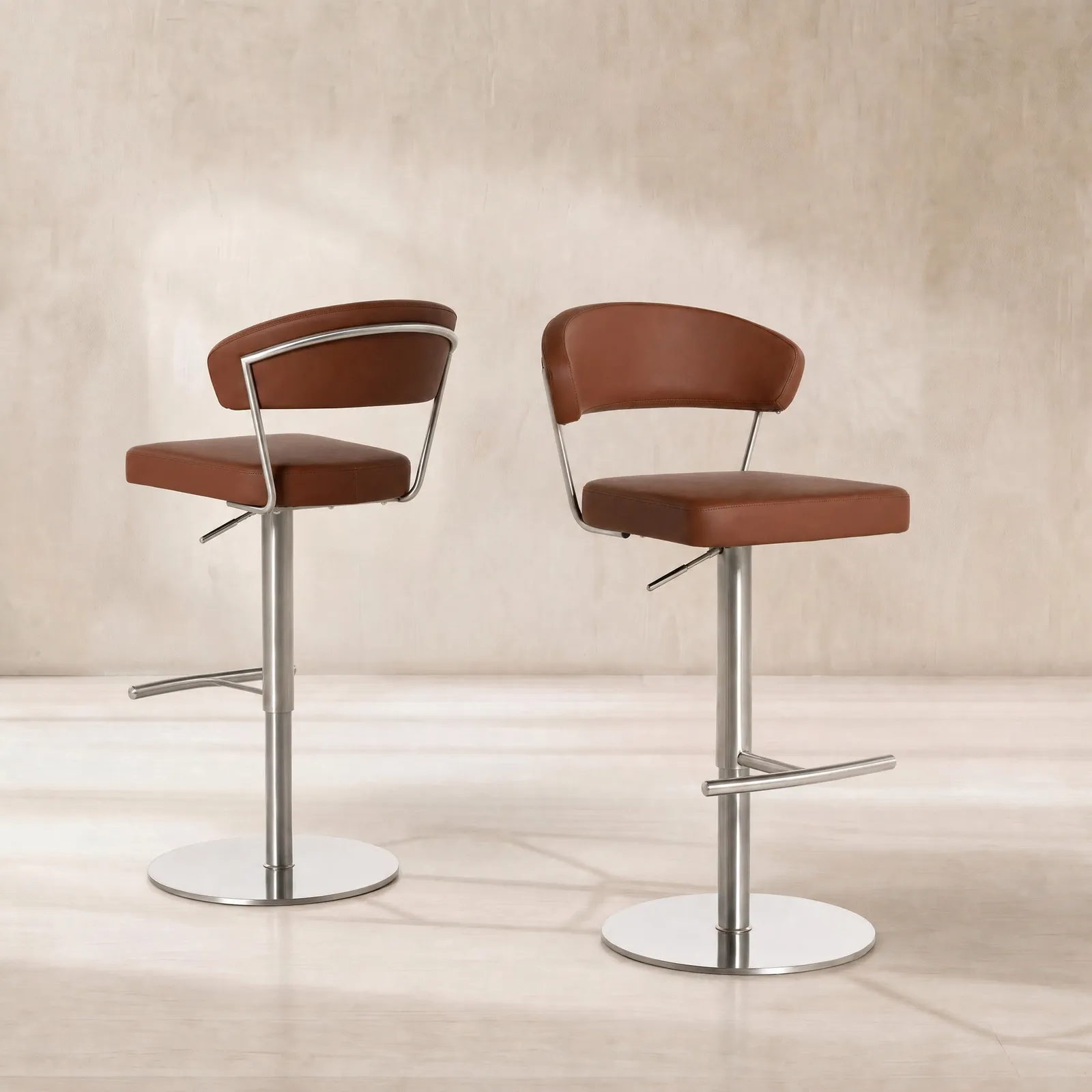 Bruin Barstool, Brown Leather | Barker & Stonehouse