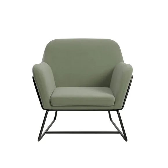 Charles Metal Leg Velvet Occasional Chair 2