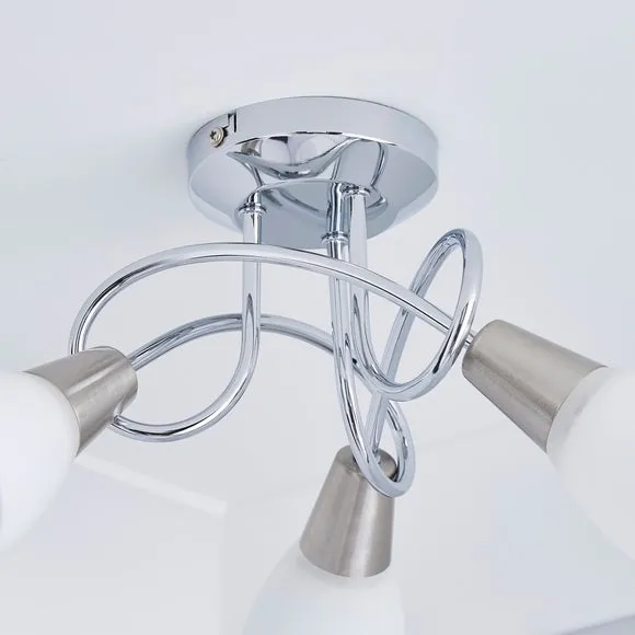 Smithson 3-Light Chrome Semi Flush Ceiling Light 4