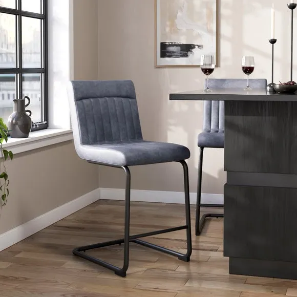 Felix Counter Height Cantilever Bar Stool, Faux Leather