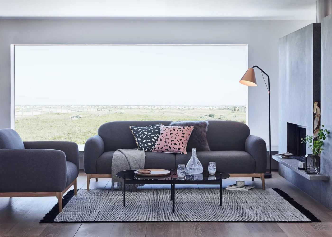 Blu Dot Flume Swoval Coffee Table Smoke