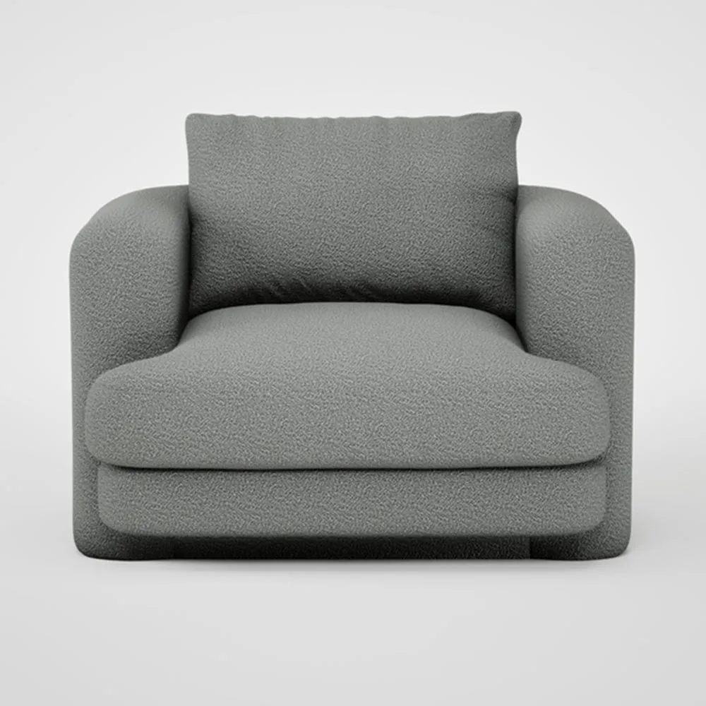 Heal's Rafi Swivel Armchair Boucle Steel 1