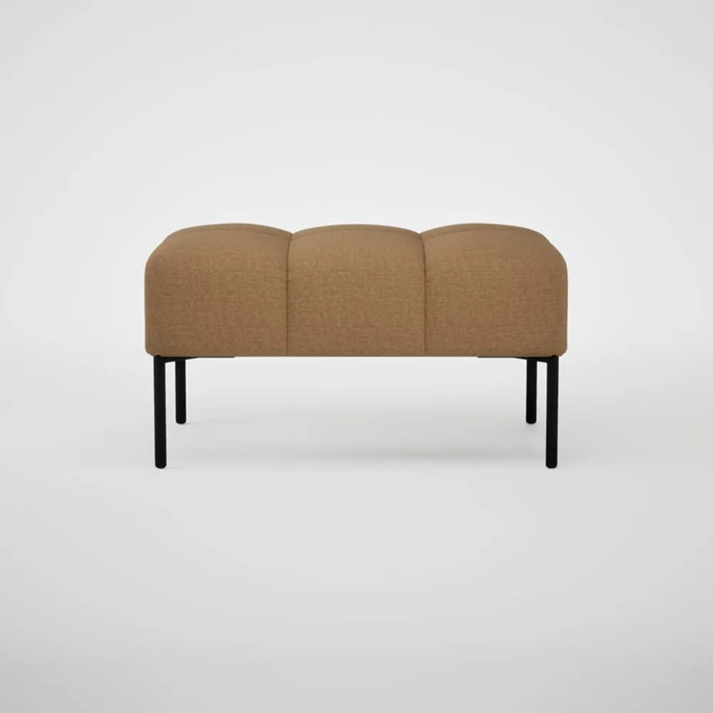 Heal's Quadro Ottoman Siena Cotton Clay Black Feet 2