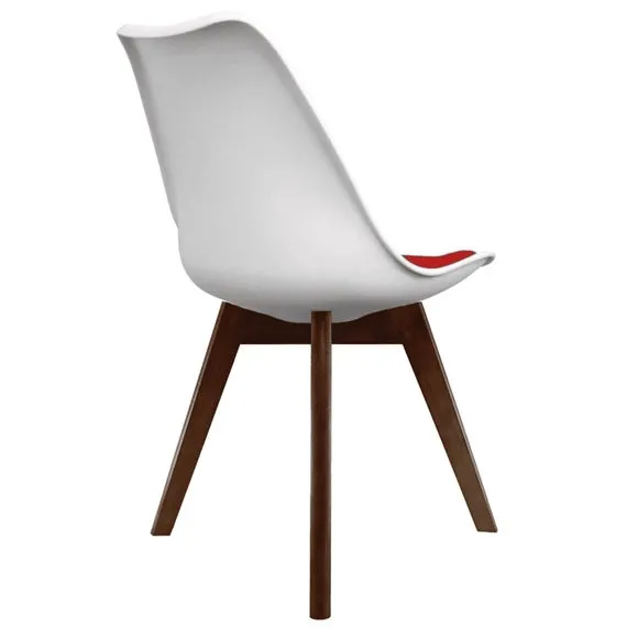 Fusion Living Soho White Plastic Dining Chair with Squared Legs 6