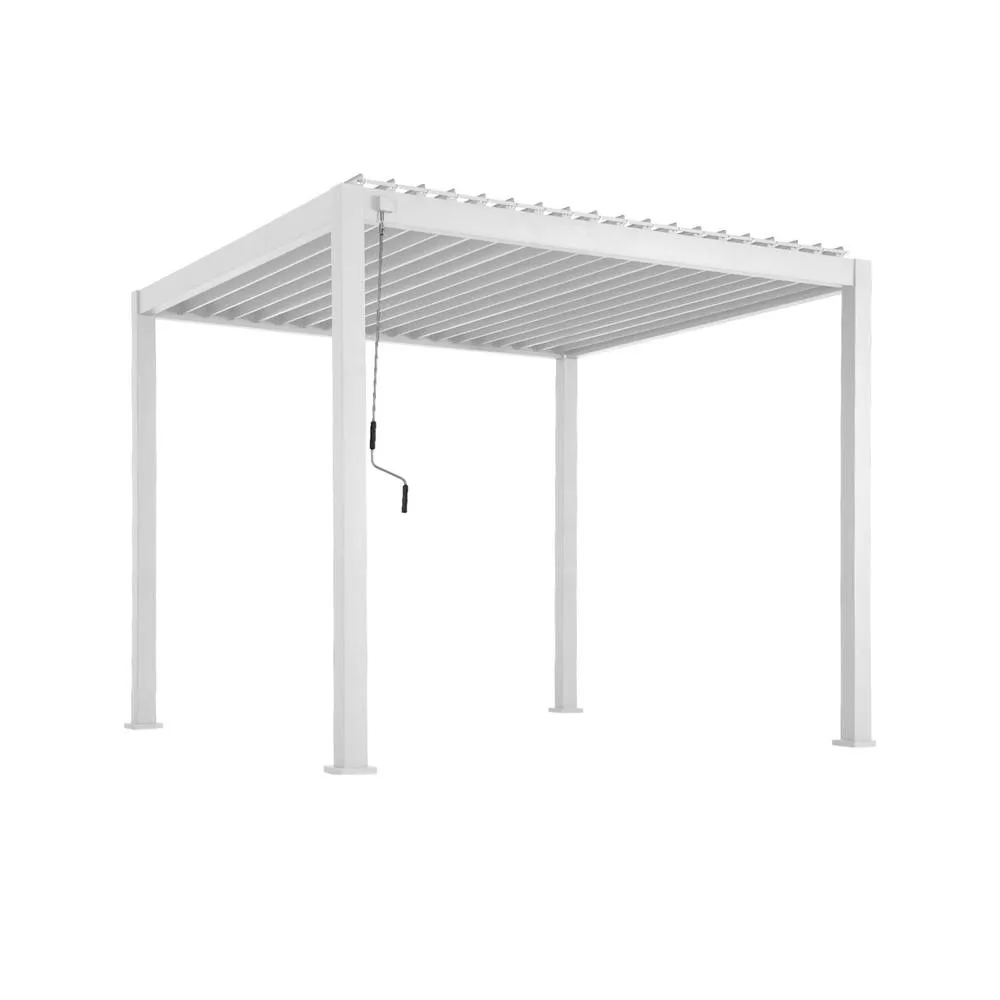 sweeek Louvered pergola aluminium 3 x 3m V2 in White 2