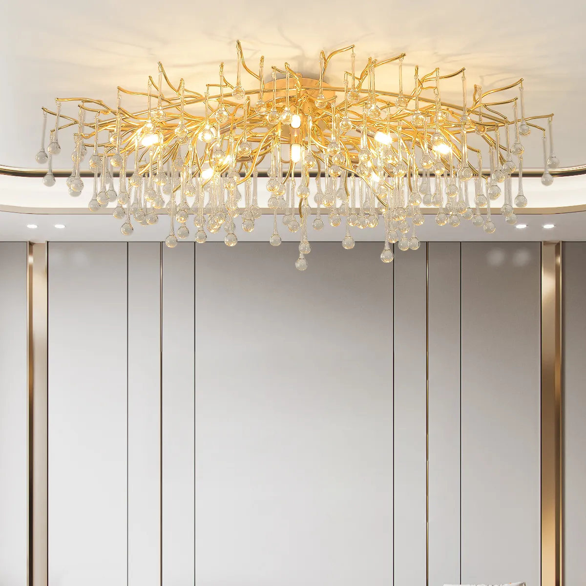 Gold Luxury Flush Ceiling Light – Modern Minimalist Design for Multiple Scenarios 1000mm