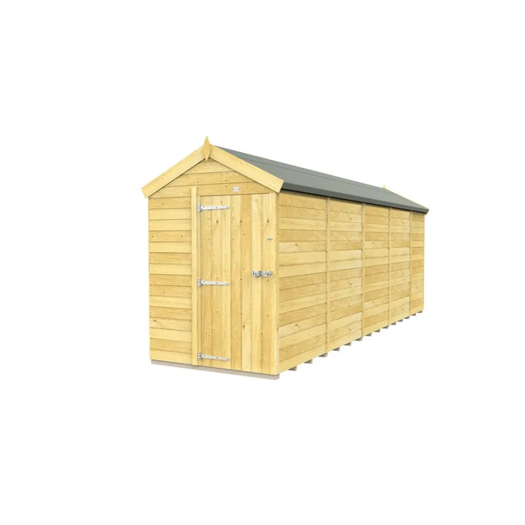 Buttercup Farm 5 x 19 Feet Apex Shed - Single Door W/O Window - L560 x W147 x H217 cm in Brown