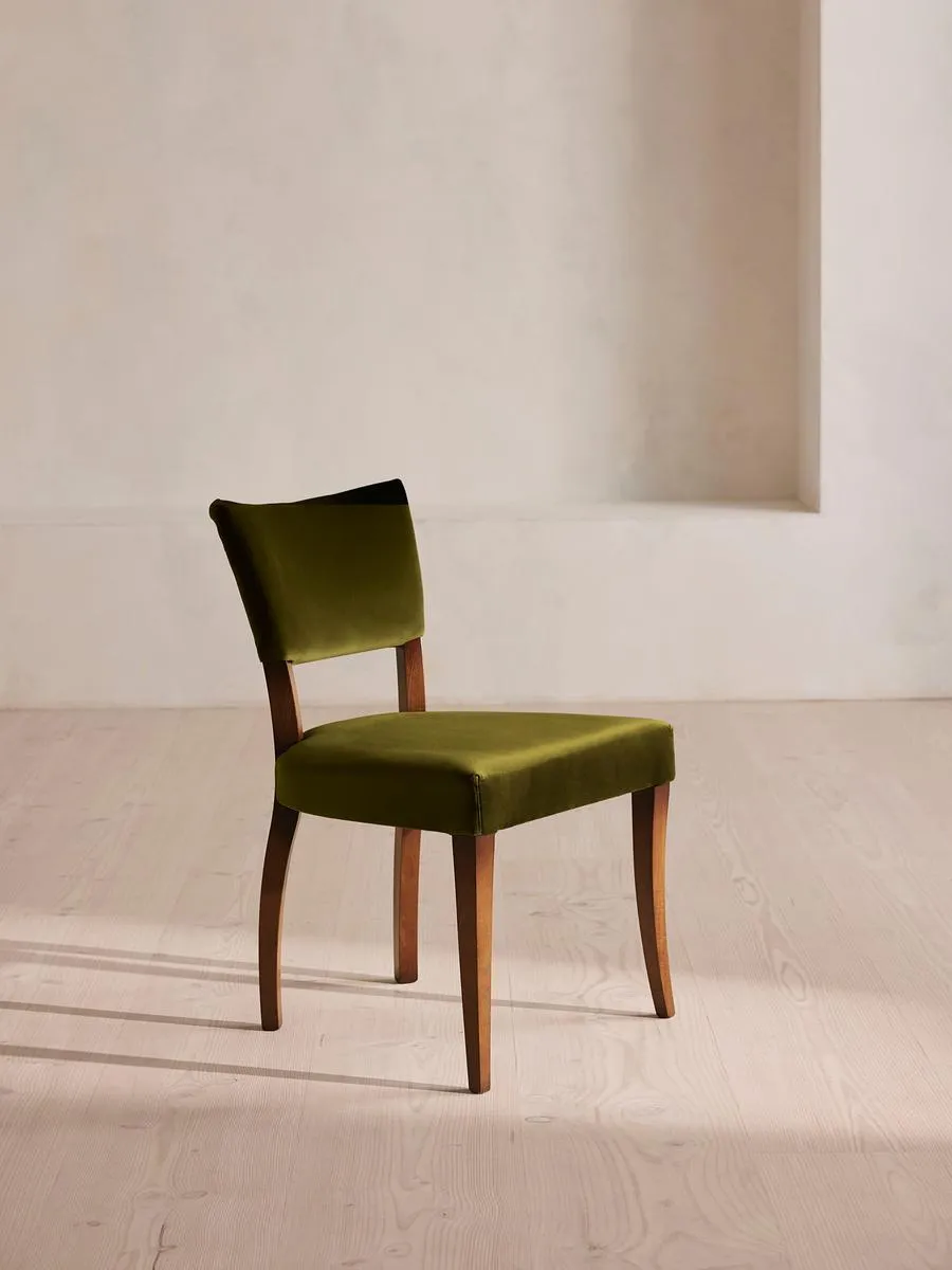 Pair of Molina Dining Chairs, Velvet, Olive