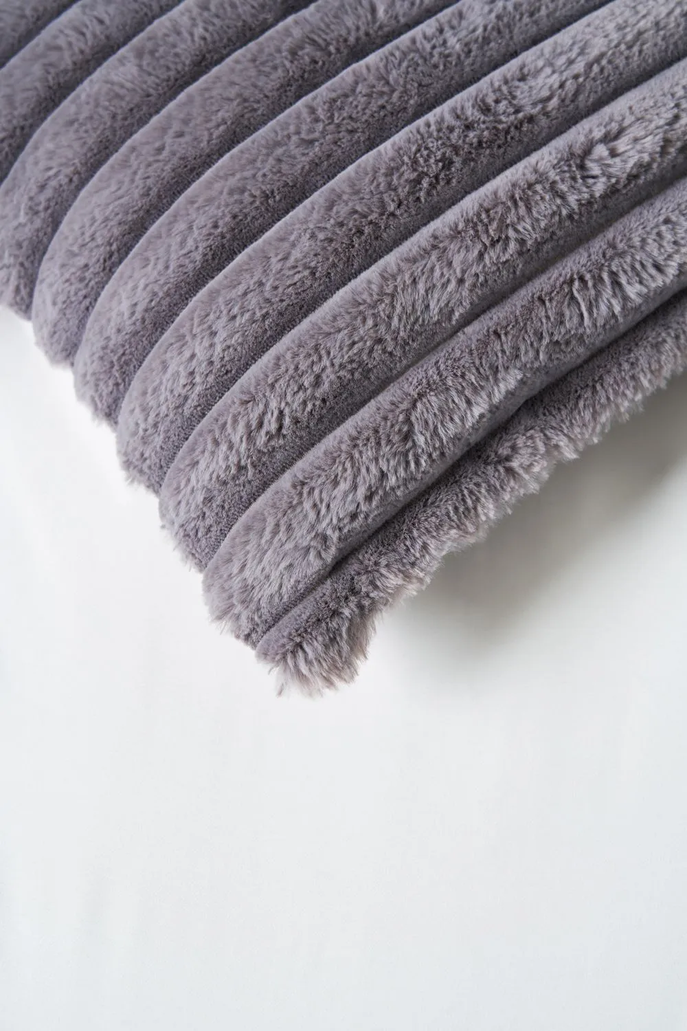 BHS Jumbo Cord with Plain Velvet Backing Cushion in Grey 3