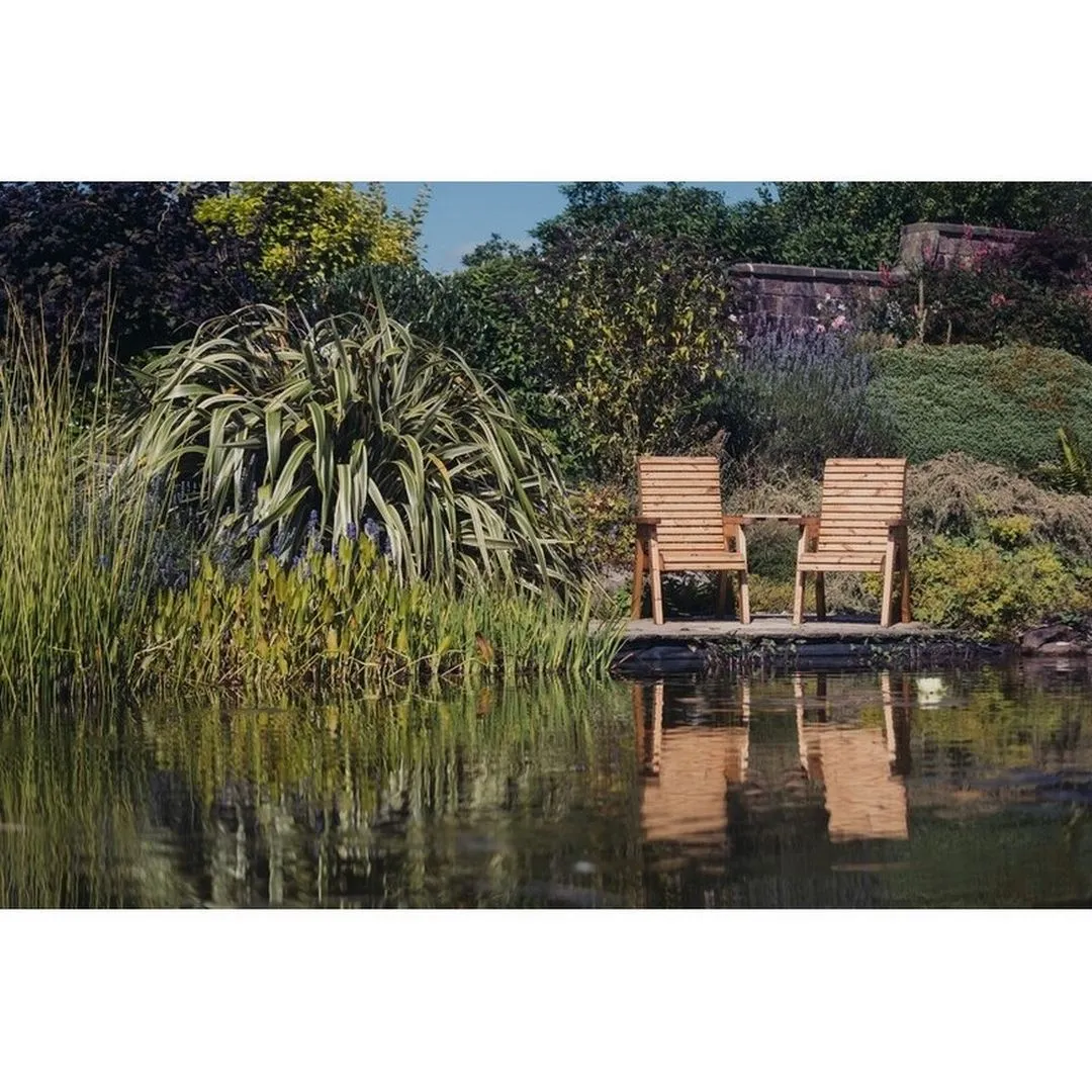 Churnet Valley Garden Furniture Ltd Valley Love Seat Angled - Timber - Flat Pack - Partially Assembled in Brown 5