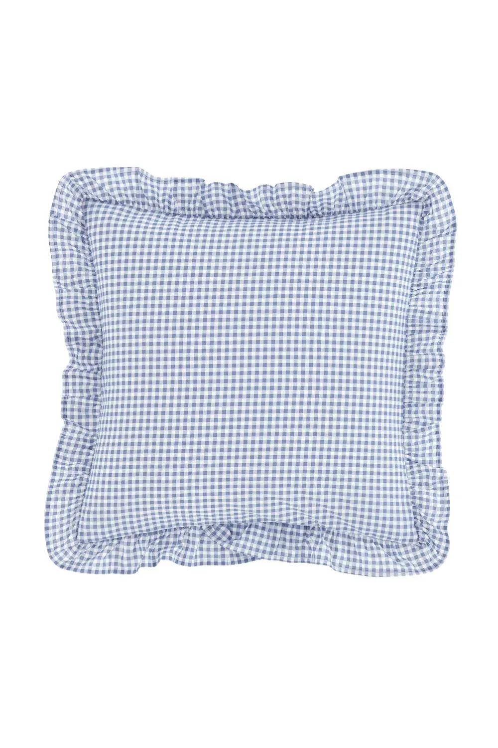 Catherine Lansfield 'Lucie Floral Frill' Fully Reversible Cushion in Blue 3