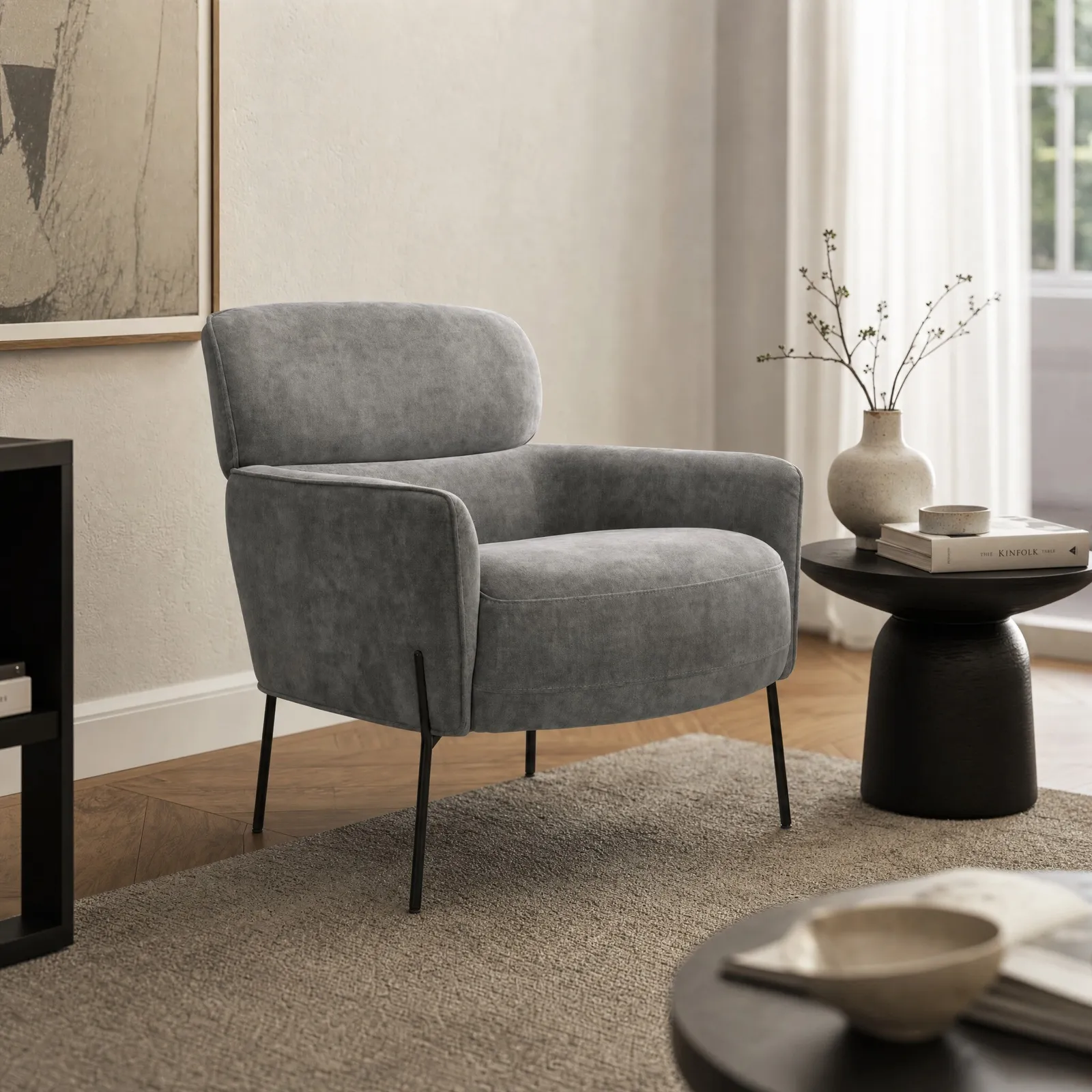 Lido Armchair, Grey Fabric | Barker & Stonehouse 2