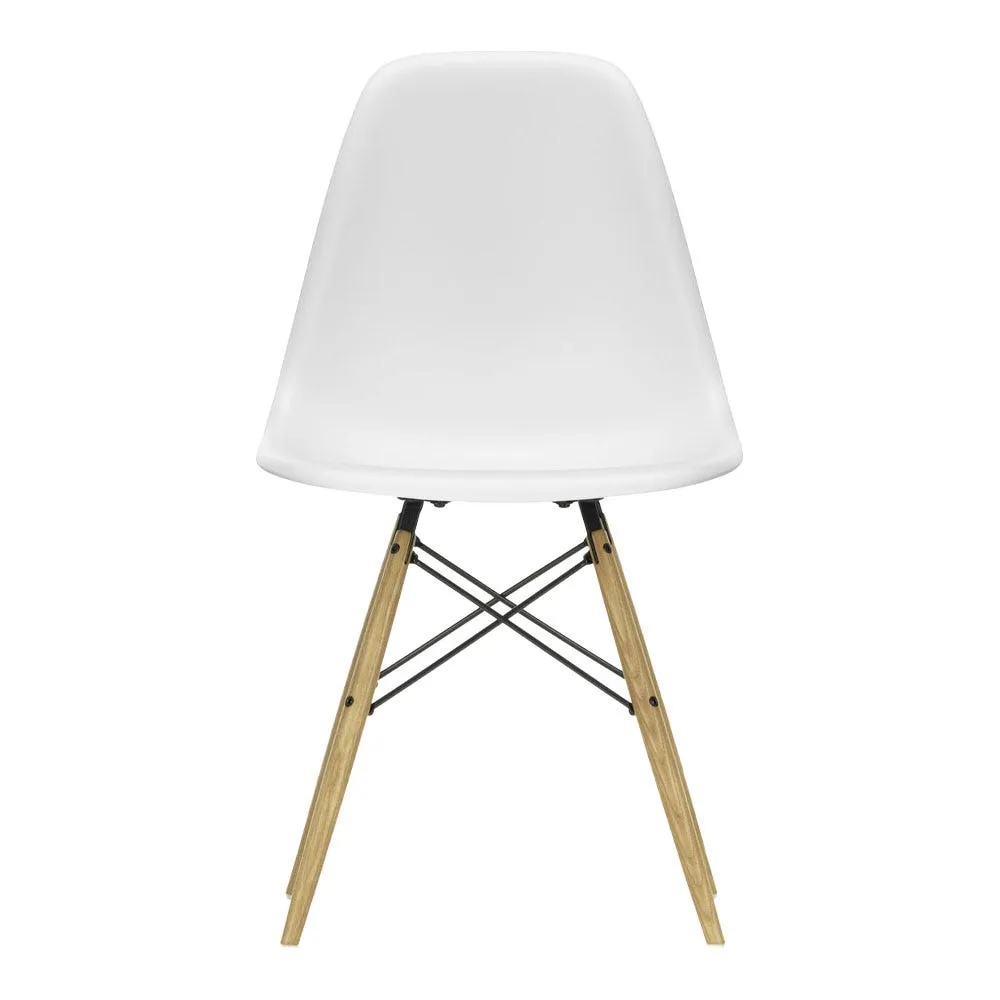 Vitra Eames DSW Side Chair RE in Cotton White 65 Ash Honey Tone Base 05 Glides 1