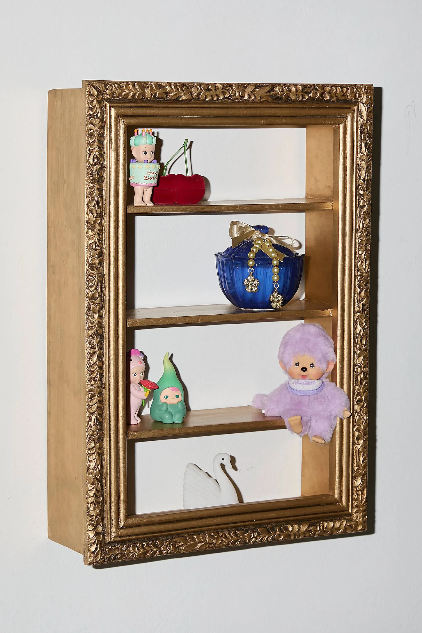 Florence Trinket Display Wall Shelf - Gold
