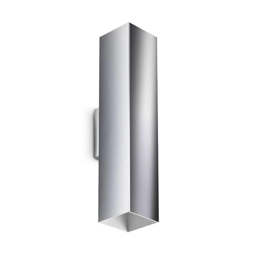 Netlighting Look 30cm Square Up & Down Wall Lamp Chrome 2x GU10 in Silver