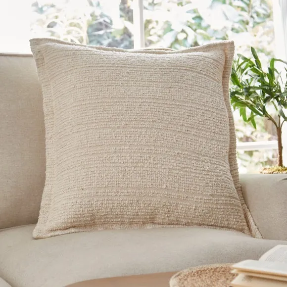 Textured Boucle Stripe Cotton Square Cushion 1