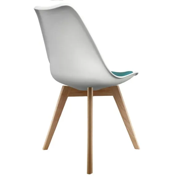 Fusion Living Soho White Plastic Dining Chair with Squared Legs 5