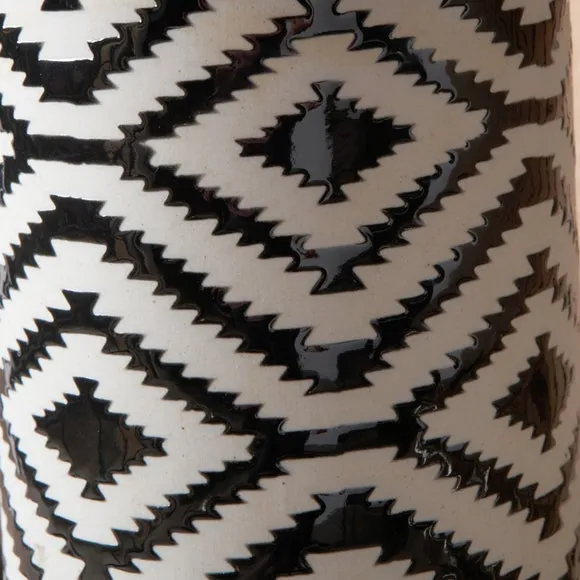 Chirala Tall Ikat Ceramic and Velvet Table Lamp 4