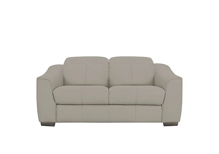 Xavier 2 Seater Leather Sofa - Silver Grey