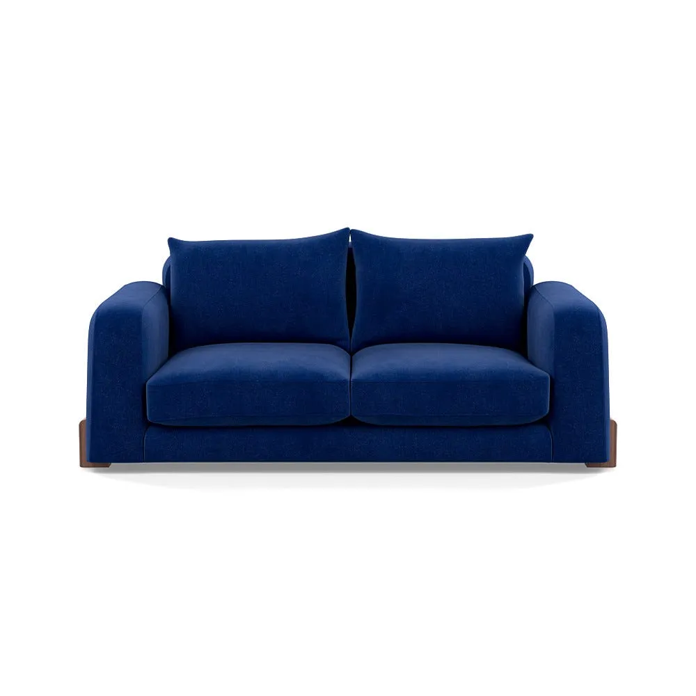 Heal's Nuvola 3 Seater Sofa Smart Luxe Velvet Azure Walnut Stained Feet 1