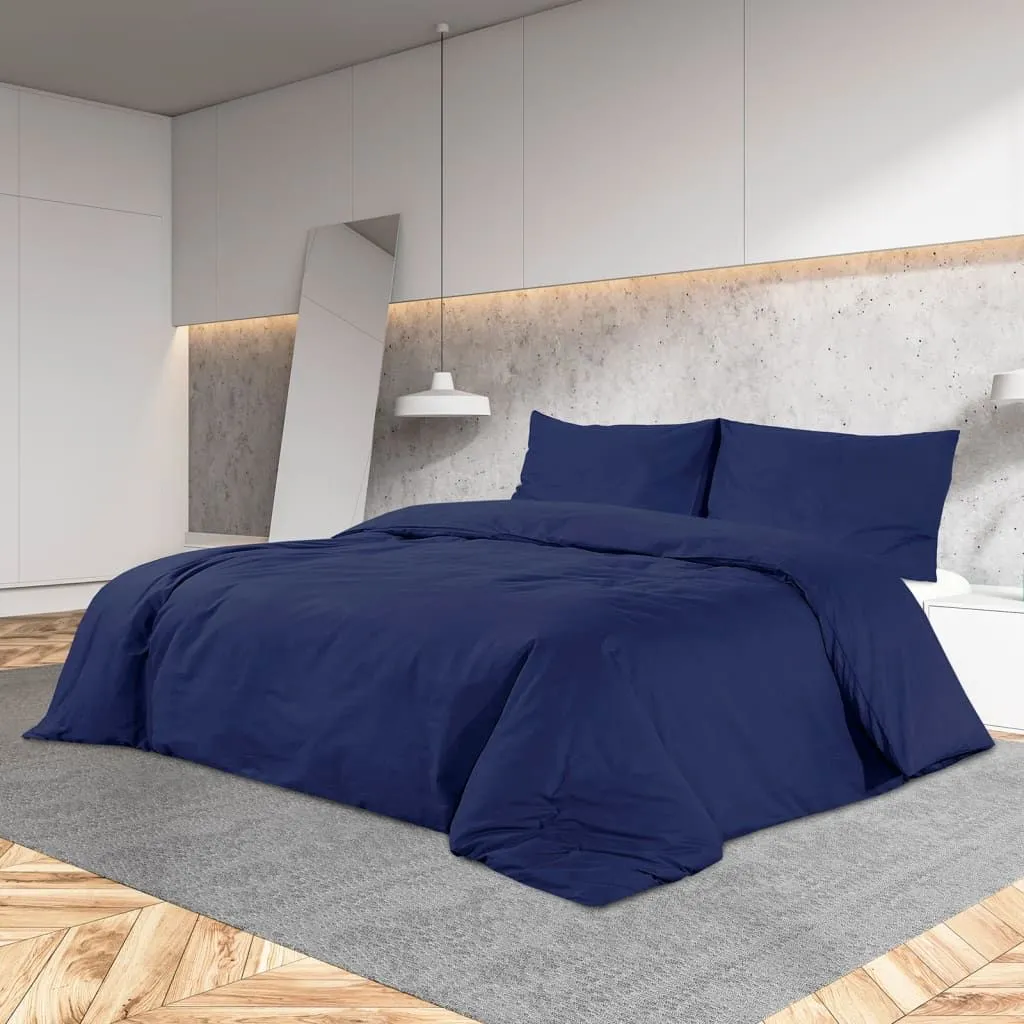 Berkfield Home Duvet Cover Set Navy Blue 135x200 cm Light-weight Microfiber