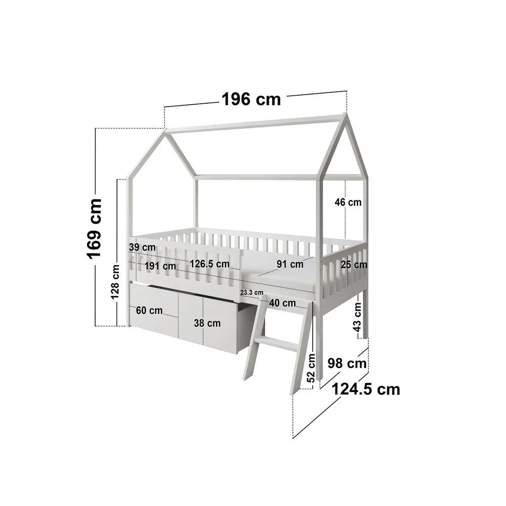 Flair Explorer Single Mid Sleeper Bed with Toy Box in White 5