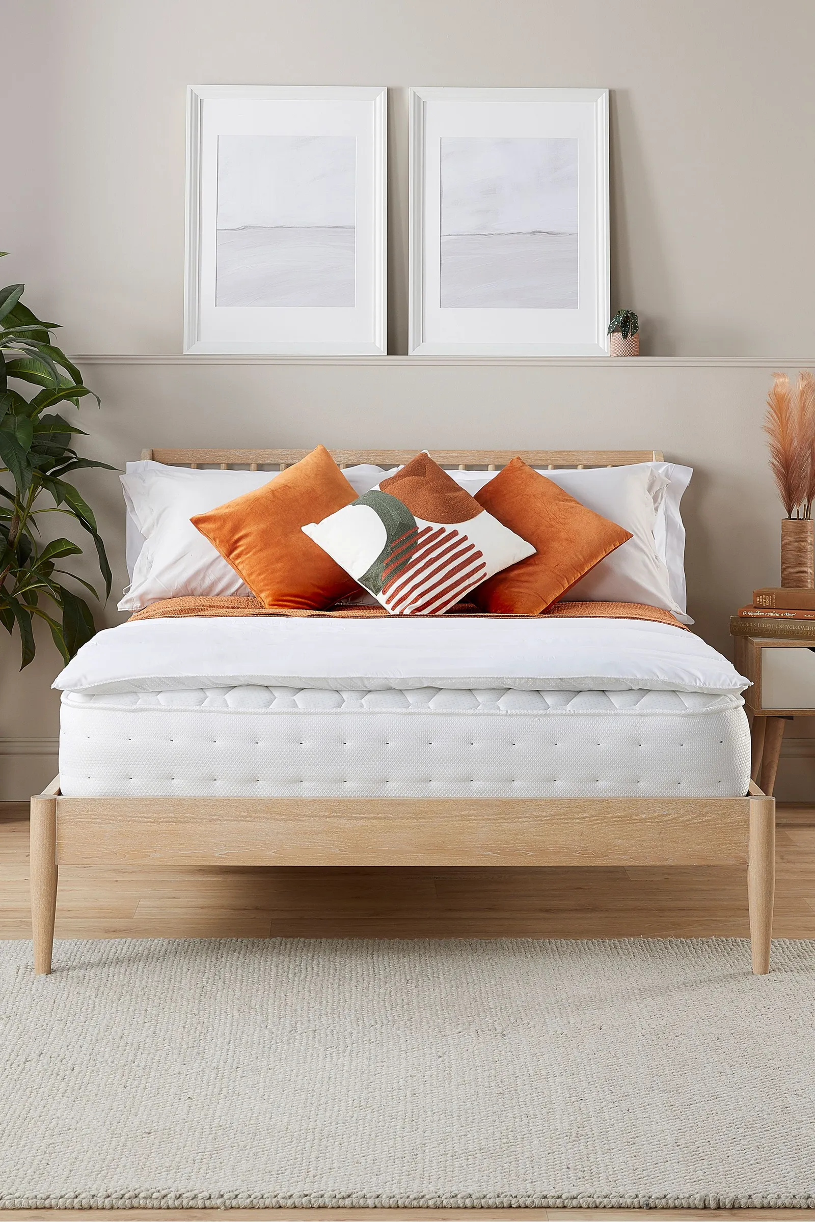 Slumberdown Temperature-Regulating Mattress Topper with Breathable Cooling Technology in White