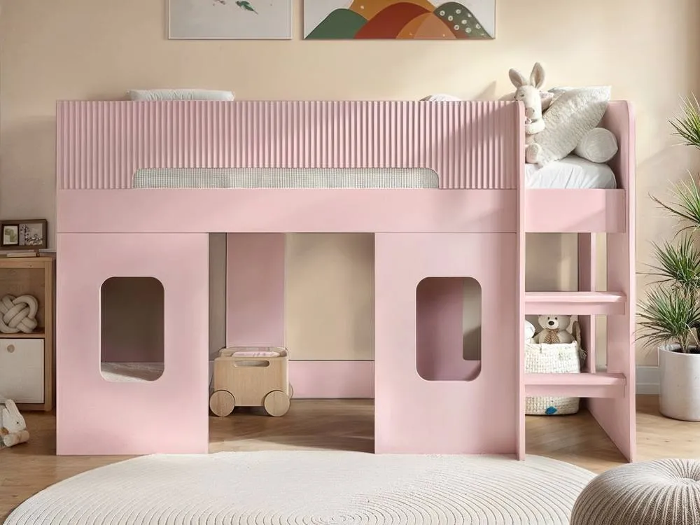 Flair Lino Playhouse Mid Sleeper Bed in Pink 2