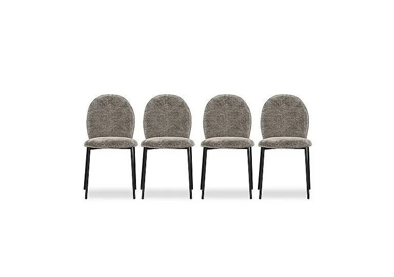Riley Set of 4 Mid Black Metal Leg Dining Chairs
