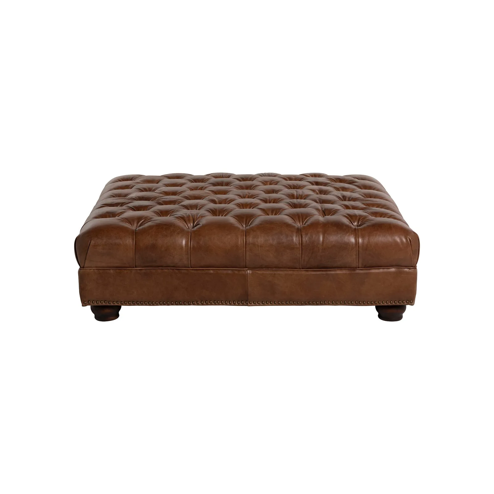 Taunton Footstool, Brown Leather | Barker & Stonehouse 2