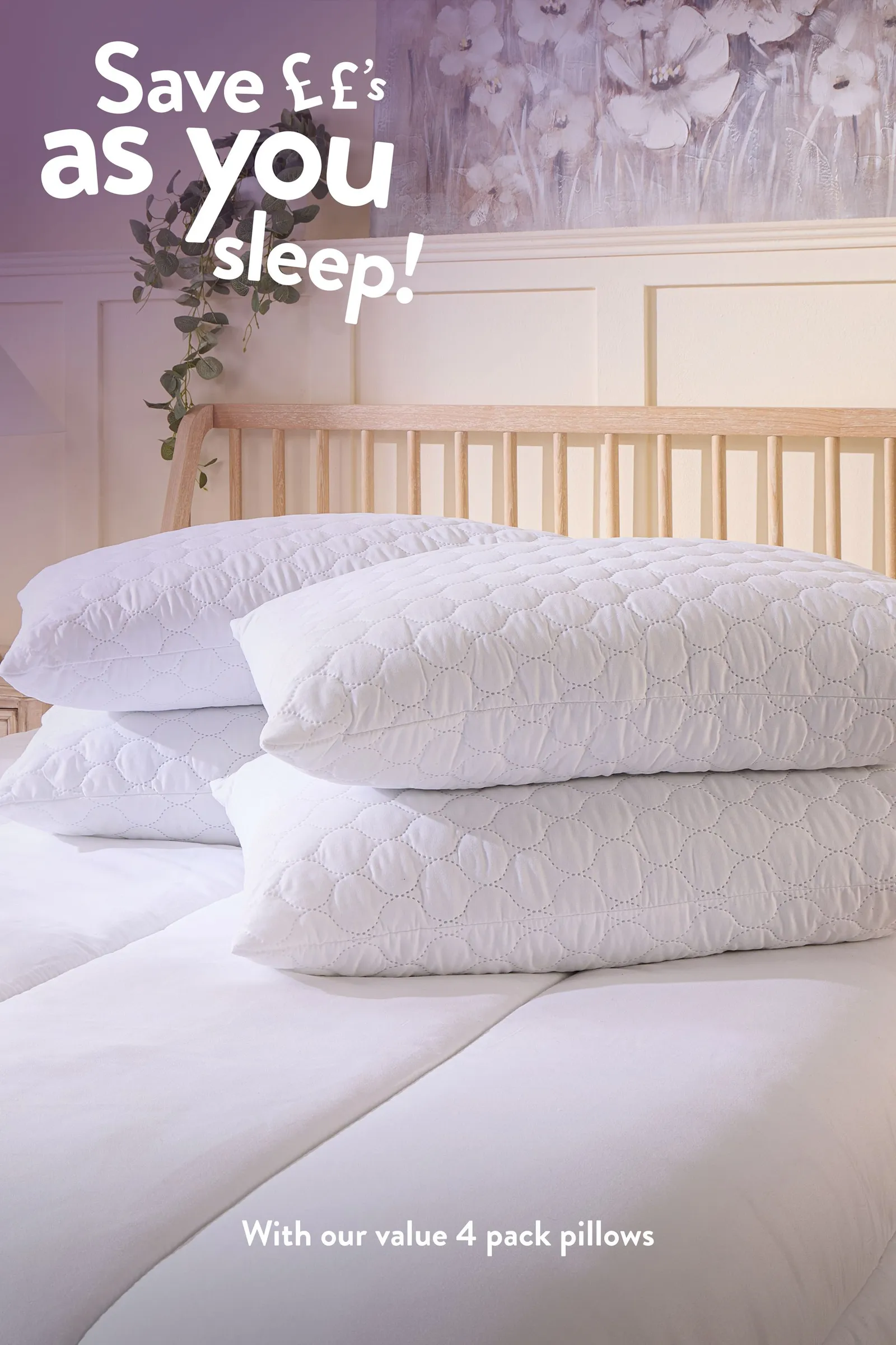 Slumberdown Feels Like Down 13.5 Tog Duvet with 2 Rebound Pillows in White 4